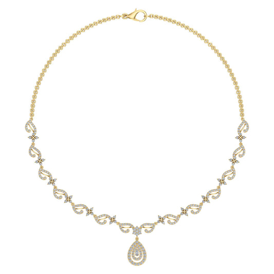 18k Diamond Leaf Detail Necklace 9.71g