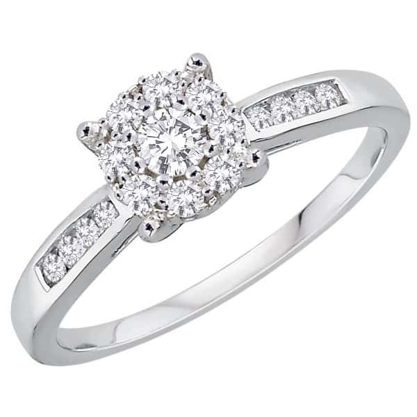 18k Cluster Halo Engagement Ring 2.83g