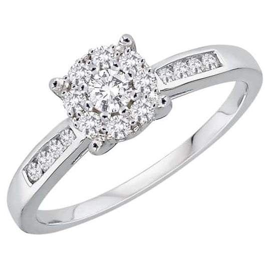 18k Cluster Halo Engagement Ring 2.83g