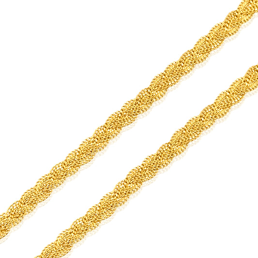 22k Braided Anklets 16.75g