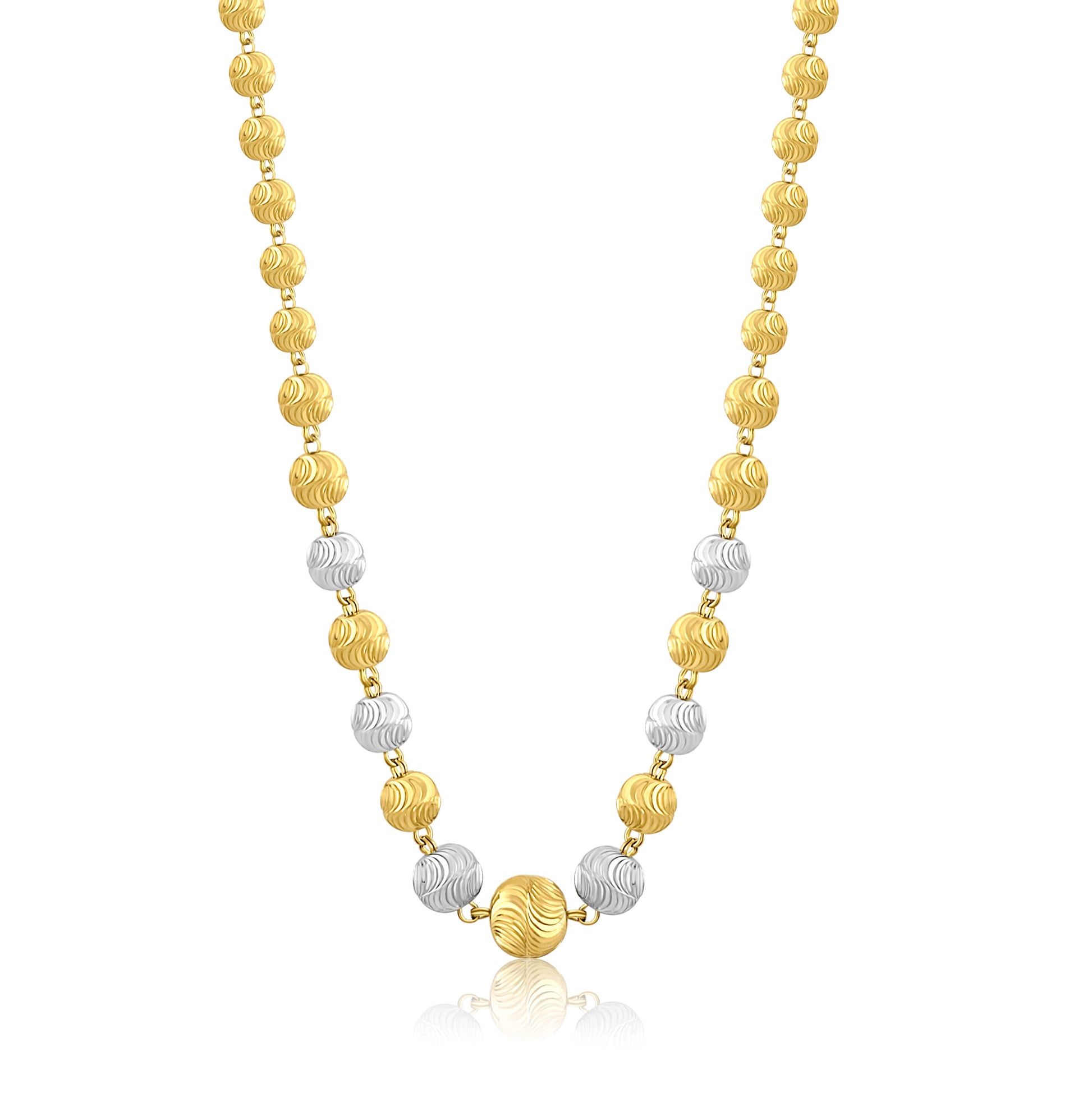 22k Two Tone Ball Detailed Necklace 16.2g