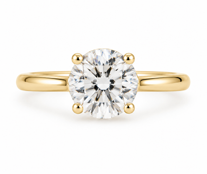 18k Diamond Solitaire Hidden Halo Engagement Ring - 4.75g