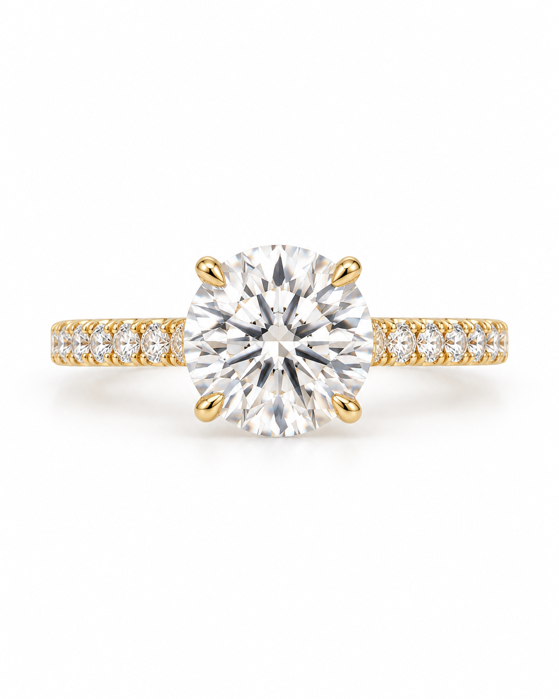 18k Half Shank Diamond Engagement Ring  -  3.96g