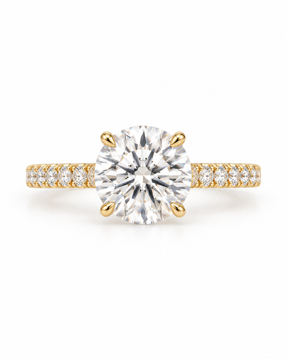 18k Half Shank Diamond Engagement Ring  -  3.96g