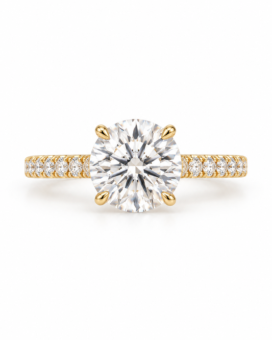 18k Half Shank Diamond Engagement Ring  -  3.96g