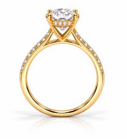 18k Half Shank Diamond Engagement Ring  -  3.96g