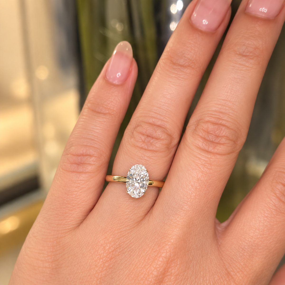 18k Oval Double Hidden Halo Diamond Engagement Ring - 3.97g