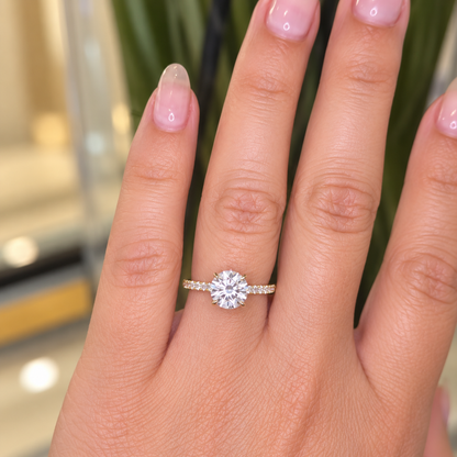 18k Half Shank Diamond Engagement Ring  -  3.96g