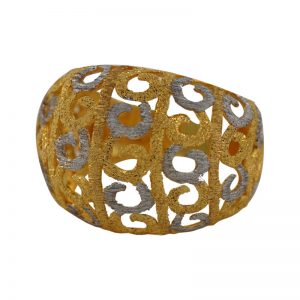 22k Swirl Detail Two Tone Ring