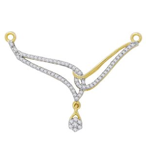 18k Drop Twist Style Diamond Pendant 2.74g