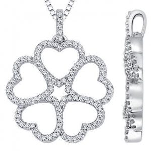 five heart diamond pendant