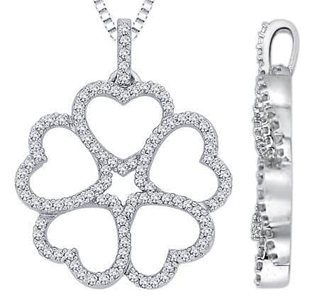 five heart diamond pendant