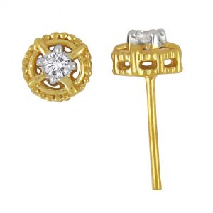 18k Gold Halo Diamond Studs