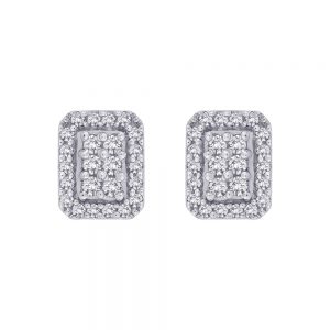 emerald shaped diamond cluster