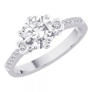 18k Detailed Diamond Engagement Ring 2.94g