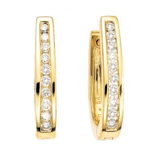 18k Half Hoop Diamond Earrings 5.88g