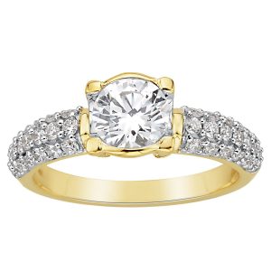 18k Side Detail Diamond Engagement Ring 5.12g