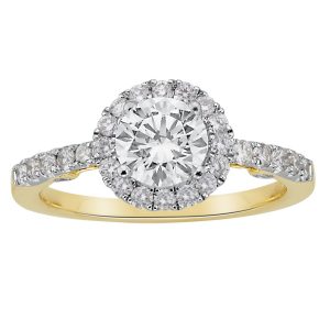 18k Halo Diamond Engagement Ring 3.60g