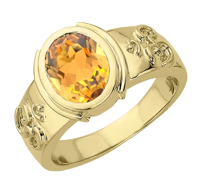 18k Yellow Sapphire Mens Ring OM Jewellers