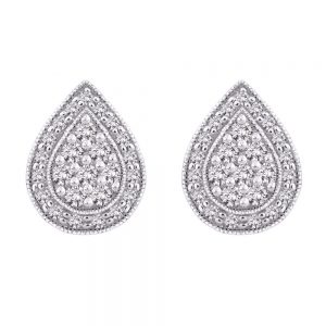 cluster pear shaped diamond earring