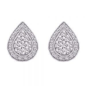 cluster pear shaped diamond earring