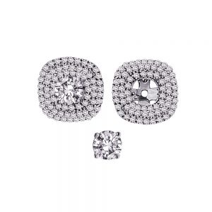 triple halo diamond earrings