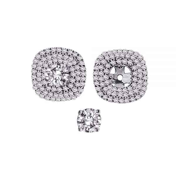 triple halo diamond earrings