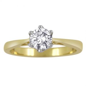18k Six Claw Solitaire Ring 2.95g