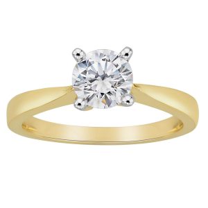 18k Six Claw Solitaire Diamond Ring 3.89g