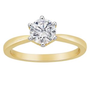 18k Six Claw Diamond Solitaire Ring 3.92g