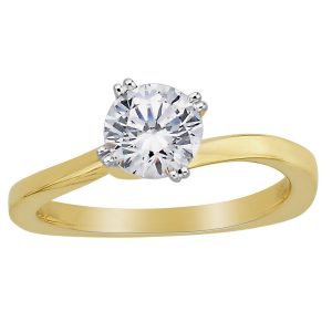18k Double Four Claw Twist Solitaire Diamond Ring 3.80g