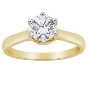 18k Six Claw Diamond Engagement Ring