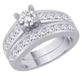 18k Four Claw Diamond Bridal Set 8.34g