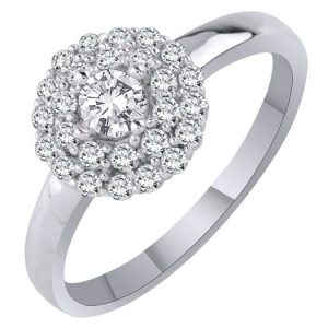 18k Cluster Diamond Dress Ring 2.69g