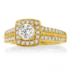 22k Cubic Zirconia Halo Ring