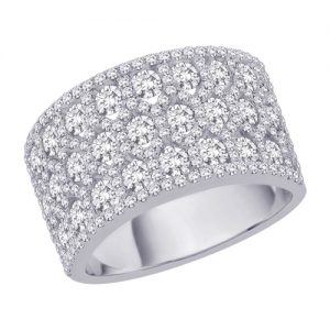 18k Wide Diamond Dress Ring 8.67g