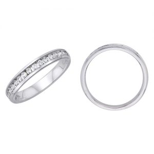 18k Diamond Wedding Band 3.14g