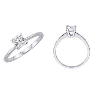 18k Diamond Princess Cut Solitaire 3.02g