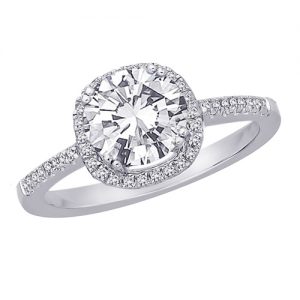 18k Diamond Halo Engagement Ring 3.86g