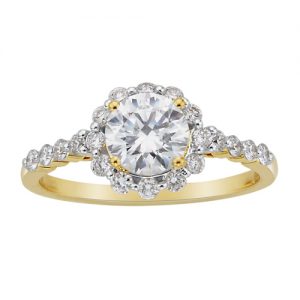 18k Diamond Halo Engagement Ring 3.05g