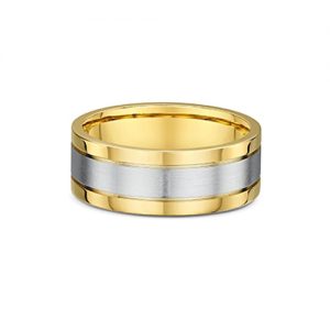 18k White And Yellow Gold Infused Mens Ring 14g