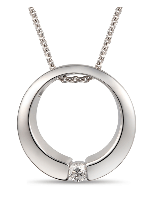 gold diamond pendant with round diamond