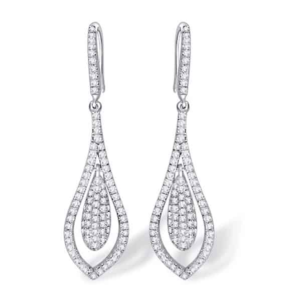 18k Tear Drop Diamond Cluster Earrings jewellery online