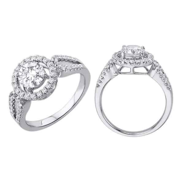 18k Single Halo Diamond Engagement Ring jewellery stores perth