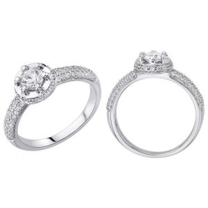18k Plain Halo Diamond Engagement Ring 2.69g
