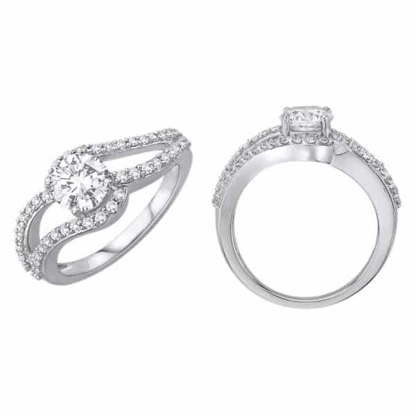 18k Twist Design Diamond Engagement Ring jewellery shops perth