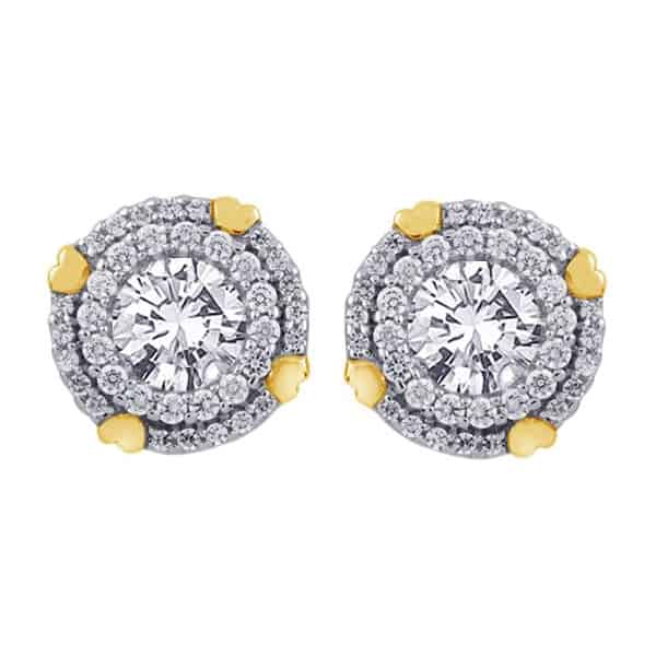 18k Double Halo Diamond Earrings jewellers perth