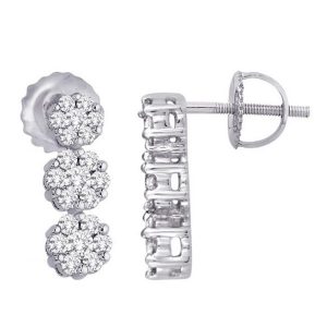 jewellery shops perth 18k Trio Cluster Diamond Earrings