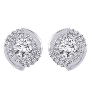 18k Spiral Diamond Earrings jewellery online