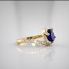 18k Twist Design Sapphire Diamond Ring engagement rings